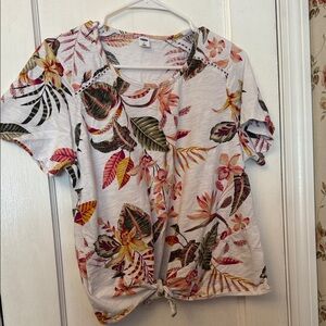 🧡 Floral Print Women's Top Sz XL